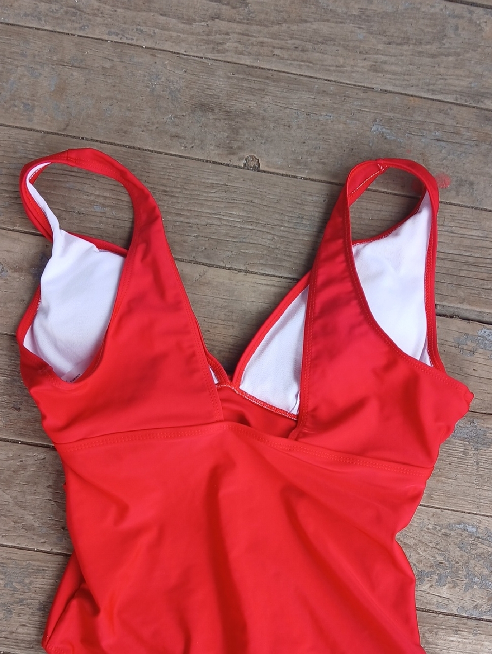 Like New Red Flower Accent  One-Piece Swimsuit - Picture 4 of 5